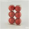 EDG Enzo De Gasperi Palla Natale Poly D 8 Cm Glitterata Red Cf 6 Pz