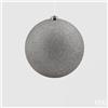 EDG Enzo De Gasperi Palla Natale Poly D 15 Cm Glitterata con Polybag Silver 1 Pz