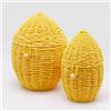 EDG Enzo De Gasperi Vaso Cesto Uovo H 30 Cm D 20,5 Cm H 25 Cm D 15 Cm Yellow 2 Pz