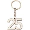 ETM Zama Portachiavi 25 Anni 4 Cm Bianco Argento 12 Pz