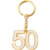 ETM Zama Portachiavi 50 Anni 4 Cm Bianco Gold 12 Pz