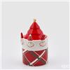 EDG Enzo De Gasperi Contenitore Babbo Natale Tappo Pino H 20 Cm D 12 Cm Green Red