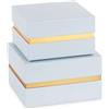 Cupido&Co. Set 2 Scatole Carta da Zucchero e Oro con Inserto 120 x 120 x 70/140 x 140 x 80 Mm