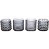 ARPIMEX Vasetti Vetro Portacandele D 7 Cm H 6,8 Cm Grigio Mix 4 Pz
