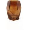 Vimin Box Vaso Vetro Scuro Esagonale H 15 Cm L 10 Cm L 15 Cm Ambra