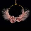 ETM Decoro Cerchio 2 Fiori D 20 / 25 Cm Rosa