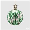 EDG Enzo De Gasperi Decorazione di Natale Palla Pini Stlizzati D 10 Cm White Green