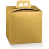 Scotton Quadrella Portapanettone Natale 210 x 210 x 220 Mm Fibra Oro 1 Pz