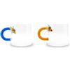 WD LifeStyle Set 2 Tazzine Caffè Vetro Borosilicato 130 Ml Decoro Farfalla