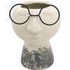Vimin Box Testa Portafiori con Occhiali H 20 Cm L 17,5 cm L 15 Cm Beige