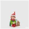EDG Enzo De Gasperi Elfo di Natale Poly con Casetta Led H 16 Cm Green Red