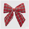 EDG Enzo De Gasperi Fiocco di Natale Lino Tartan 28 x 36 Cm White Red