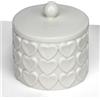 Linea Due Elle Candela Porcellana con Cuori 8,2 x 8,2 x 8,3 Cm Bianco