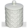 Linea Due Elle Candela Porcellana con Cuori 8,5 x 8,5 x 12 Cm Bianco