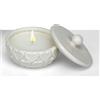 Linea Due Elle Candela Porcellana con Cuori 10,3 x 10,3 x 7,5 Cm Bianco