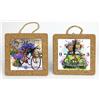 Linea Due Elle Orologio Ceramica e Sughero 15 x 15 x 4 Cm Decorazione Lavanda 1 Pz