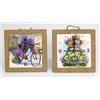 Linea Due Elle Orologio Ceramica e Sughero 19,5 x 19,5 x 4 Cm Decorazione Lavanda 1 Pz