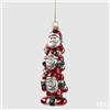 EDG Enzo De Gasperi Addobbo Babbo Natale x3 H 15 Cm 4 x 5,5 Cm White Red 1 Pz