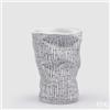 EDG Enzo De Gasperi Vaso Deluxe Mosaico H 38 Cm D 28 Cm Bianco e Nero