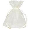 Piovaccari Bustina Organza Portaconfetti con Tirante Raso H 12 x 9 Cm Cream 10 Pz