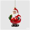 EDG Enzo De Gasperi Addobbo Natale Babbo H 12 Cm L 9 Cm L 7,5 Cm Bianco Rosso