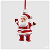EDG Enzo De Gasperi Addobbo Natale Babbo H 10 Cm L 6 Cm L 8 Cm Bianco Rosso