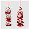 EDG Enzo De Gasperi Addobbo Natale Babbo UomoNeve H 14,5 Cm L 6 Cm L 4 Cm Bianco Rosso 1 Pz