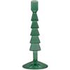 WD LifeStyle Potacandela in Vetro H 22 Cm Forma Albero di Natale Colore Verde