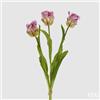 EDG Enzo De Gasperi Bouquet 3 Tulipani Parrot con Foglie Artificiali H 51 Cm Violet