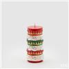 EDG Enzo De Gasperi Candela Natale Soldatino 3 Strati H 17 Cm D 9 Cm Rosso