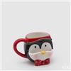 EDG Enzo De Gasperi Tazza Natale Pinguino Snack H 10 Cm Bianco Rosso