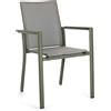 Bizzotto Konnor Sedia Outdoor Verde Alluminio Textilene