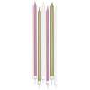 Big Party Candeline Matite Special Chic Rosa L 15 Cm 6 Pz + Supporto