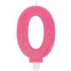 Big Party Candelina Numero 0 Cera Sweety Fuxia Glitter