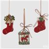 EDG Enzo De Gasperi Addobbo Natale Decomix H 8 Cm Assortiti White Red 1 Pz