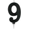 Big Party Candelina Numero 9 Max Cera Sweety Nero Glitter