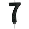 Big Party Candelina Numero 7 Max Cera Sweety Nero Glitter