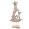 Vimin Box Babbo Appeso Albero di Natale 18 x 6 Cm H 40 Cm Legno Rosa Grigio