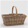 EDG Enzo De Gasperi Cesto Rattan Rettangolare H 45 Cm 60 x 33 Cm con Manico