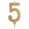 Big Party Candelina Numero 5 Max Cera Sweety Oro Glitter