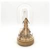 Vimin Box Villaggio Natale in Campana Vetro con Led e Musica D 15,5 Cm H 34 Cm