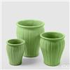 EDG Enzo De Gasperi Vaso Glaze Svasato a Righe Set 3 Pz H 40 Cm H 33 Cm H 25,50 Cm Light Verde