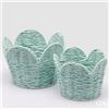 EDG Enzo De Gasperi Set 2 Pz Cesto Fiore H 18 Cm D 23 Cm H 15 Cm D 19 Cm Light Blue