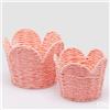 EDG Enzo De Gasperi Set 2 Pz Cesto Fiore H 18 Cm D 23 Cm H 15 Cm D 19 Cm Pink