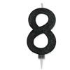 Big Party Candelina Numero 8 Max Cera Sweety Nero Glitter
