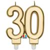 Big Party Candelina Numero 30 Elegant Gold H 9 Cm