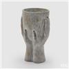 EDG Enzo De Gasperi Vaso in Cemento Mani con Ciotola H 34 Cm D 18 Cm Grey Waterproof
