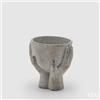 EDG Enzo De Gasperi Vaso in Cemento Mani con Ciotola H 20 Cm D 17 Cm Grey Waterproof
