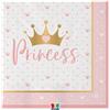 Big Party Tovaglioli Princess Crown 33 x 33 Cm Rosa Oro 20 Pz