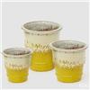 EDG Enzo De Gasperi Set 3 Pz Vaso Atlas Limoni Svasato H 47 Cm H 36 Cm H 29 Cm White Yellow Waterproof